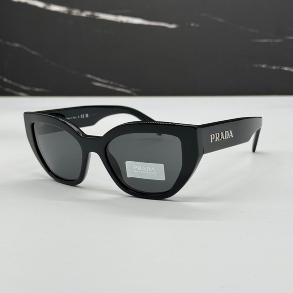 NEW PRA09S 1AB5S0 PRADA WOMEN SUNGLASSES SPR A09 1AB5S0 BLACK PRADA PR A09S - Picture 2 of 11